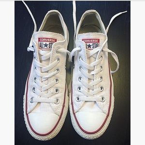 Converse all star white low top shoes